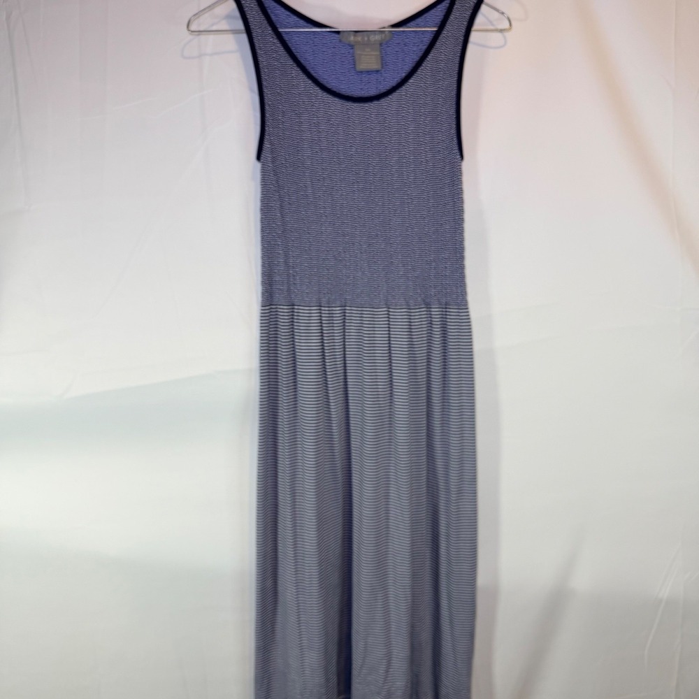 LARK‎ + GREY Women's Blue Striped Sleeveless Scoop Neck Maxi Dress S/M